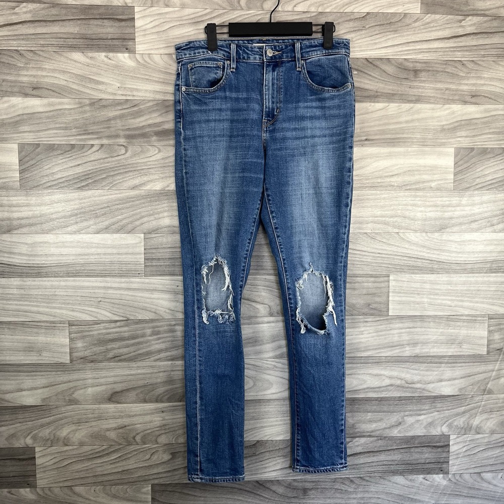 Levis Jeans Womens 29 Blue Denim Light Wash High Rise Skinny‎ Distressed Classic